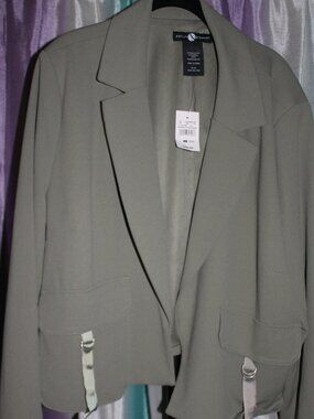 Ashley Stewart Blazer Womens 22/24 NWT Plus Size Work Jacket Neutral
